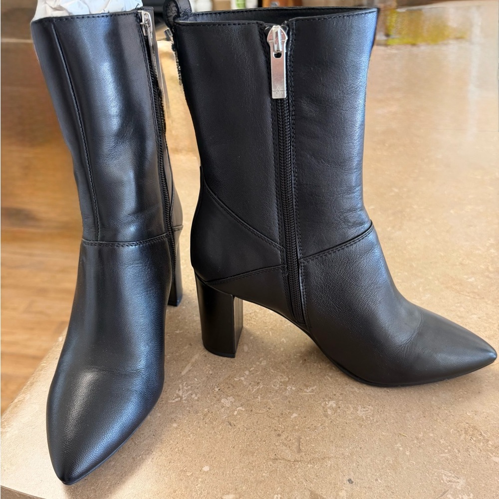 Aquatalia Leather Mid-Calf Boots